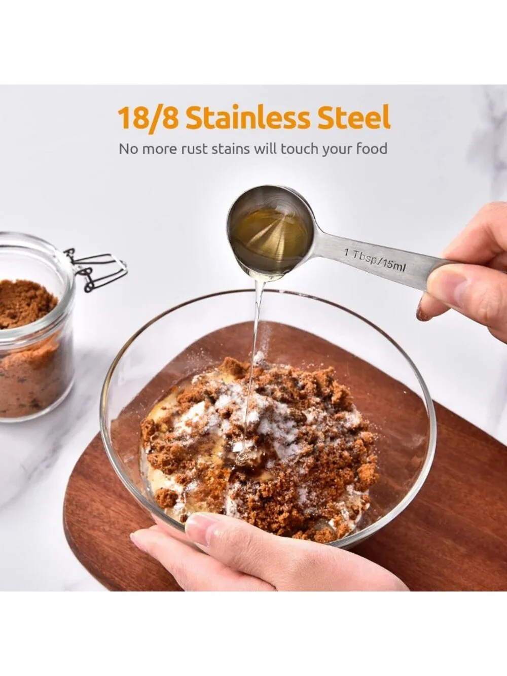 7-Piece Stainless Steel Measuring Spoons Set for Dry & Liquid Ingredients